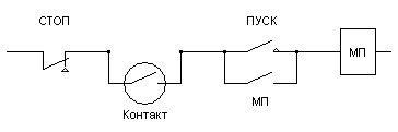 Рекомендуемая схема подключения УЗА-2МК04 в схему управления магнитным пускателем насоса